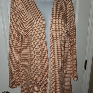 Lularoe Orange/White Caroline Sz L NWT